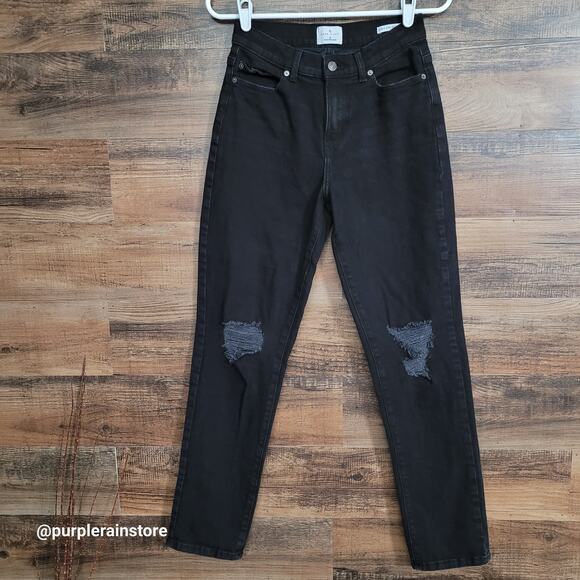 True Craft Jeans Size 2 Curvy High Rise Straight Black Wash Stretch Denim - Picture 1 of 11